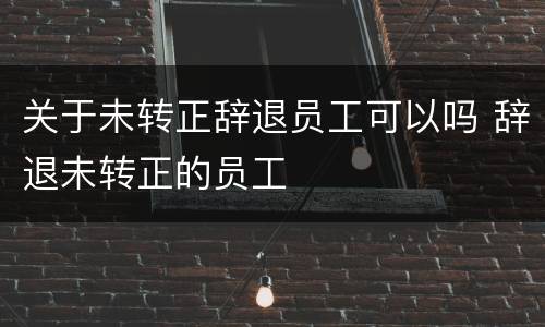 关于未转正辞退员工可以吗 辞退未转正的员工