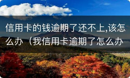 信用卡的钱逾期了还不上,该怎么办（我信用卡逾期了怎么办）