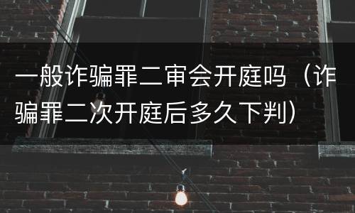 一般诈骗罪二审会开庭吗（诈骗罪二次开庭后多久下判）