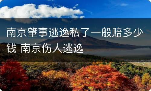 南京肇事逃逸私了一般赔多少钱 南京伤人逃逸