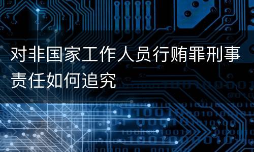 对非国家工作人员行贿罪刑事责任如何追究