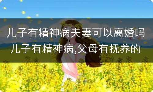 儿子有精神病夫妻可以离婚吗 儿子有精神病,父母有抚养的义务吗