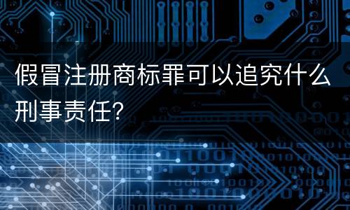 假冒注册商标罪可以追究什么刑事责任？