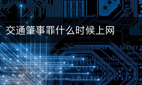 交通肇事罪什么时候上网
