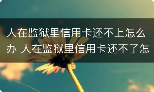 人在监狱里信用卡还不上怎么办 人在监狱里信用卡还不了怎么办