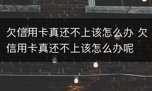 欠信用卡真还不上该怎么办 欠信用卡真还不上该怎么办呢