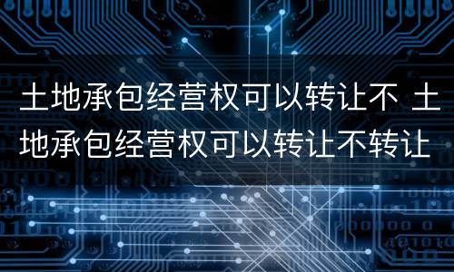 土地承包经营权可以转让不 土地承包经营权可以转让不转让吗