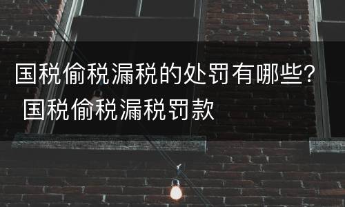 国税偷税漏税的处罚有哪些？ 国税偷税漏税罚款