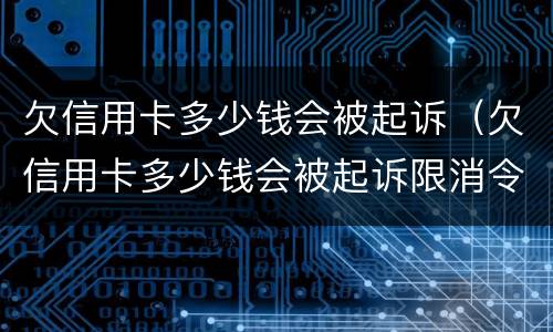 欠信用卡多少钱会被起诉（欠信用卡多少钱会被起诉限消令）