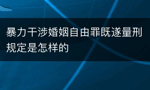 暴力干涉婚姻自由罪既遂量刑规定是怎样的