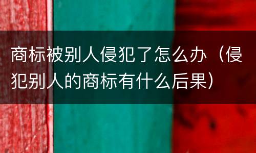 商标被别人侵犯了怎么办（侵犯别人的商标有什么后果）