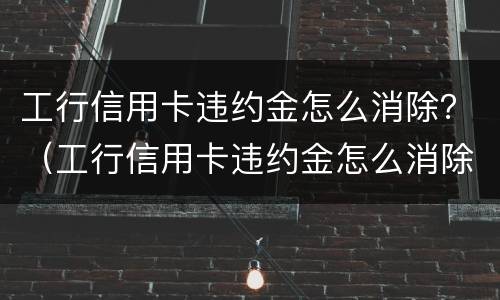 工行信用卡违约金怎么消除？（工行信用卡违约金怎么消除记录）