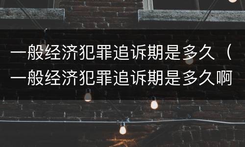 一般经济犯罪追诉期是多久（一般经济犯罪追诉期是多久啊）