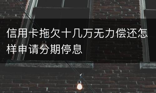信用卡拖欠十几万无力偿还怎样申请分期停息