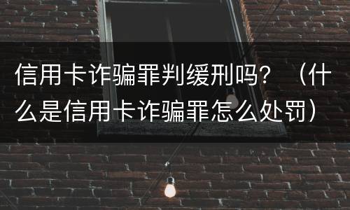 信用卡诈骗罪判缓刑吗？（什么是信用卡诈骗罪怎么处罚）