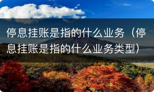 停息挂账是指的什么业务（停息挂账是指的什么业务类型）