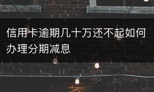 信用卡逾期几十万还不起如何办理分期减息