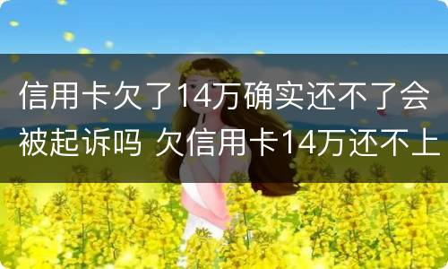 信用卡欠了14万确实还不了会被起诉吗 欠信用卡14万还不上会坐牢么
