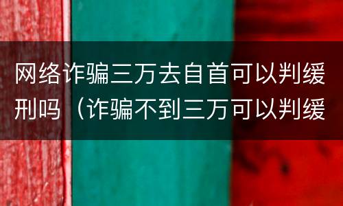 网络诈骗三万去自首可以判缓刑吗（诈骗不到三万可以判缓刑吗）