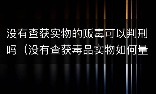 没有查获实物的贩毒可以判刑吗（没有查获毒品实物如何量刑）