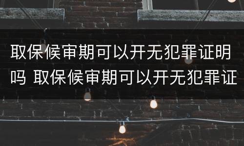 取保候审期可以开无犯罪证明吗 取保候审期可以开无犯罪证明吗