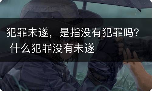 犯罪未遂，是指没有犯罪吗？ 什么犯罪没有未遂
