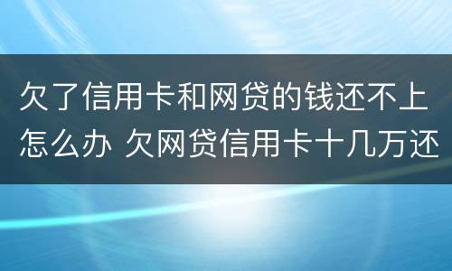 欠了信用卡和网贷的钱还不上怎么办 欠网贷信用卡十几万还不上怎么办