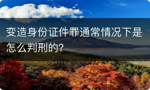 变造身份证件罪通常情况下是怎么判刑的？