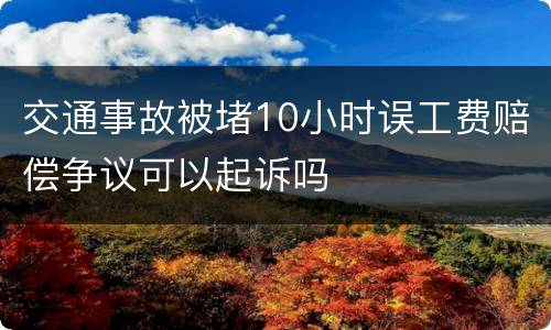交通事故被堵10小时误工费赔偿争议可以起诉吗
