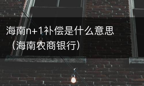 海南n+1补偿是什么意思（海南农商银行）