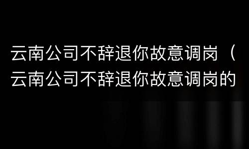 云南公司不辞退你故意调岗（云南公司不辞退你故意调岗的员工）