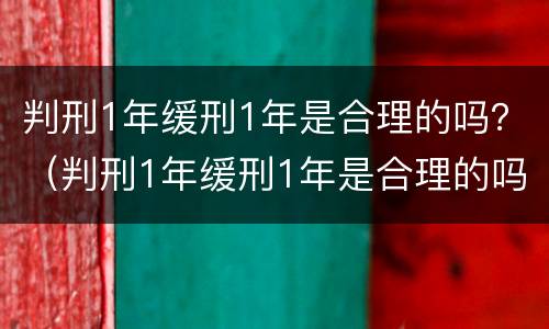 判刑1年缓刑1年是合理的吗？（判刑1年缓刑1年是合理的吗）