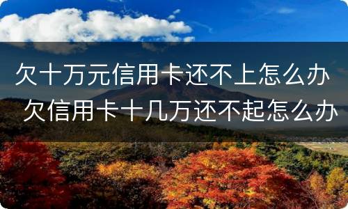 欠十万元信用卡还不上怎么办 欠信用卡十几万还不起怎么办