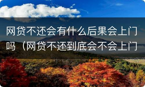 网贷不还会有什么后果会上门吗（网贷不还到底会不会上门）
