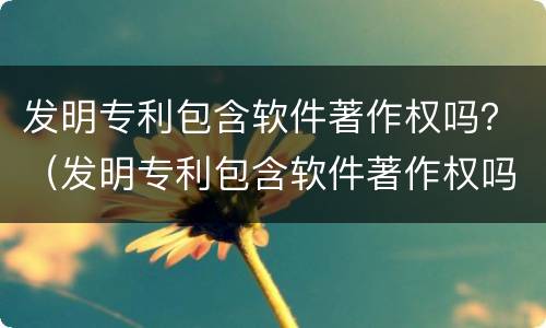 发明专利包含软件著作权吗？（发明专利包含软件著作权吗知乎）