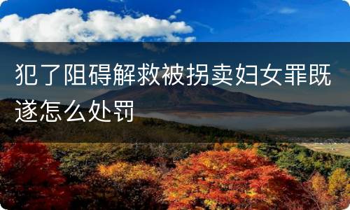 犯了阻碍解救被拐卖妇女罪既遂怎么处罚