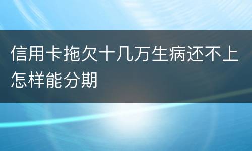 信用卡拖欠十几万生病还不上怎样能分期