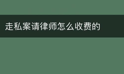 走私案请律师怎么收费的