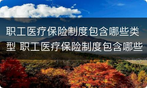职工医疗保险制度包含哪些类型 职工医疗保险制度包含哪些类型保险