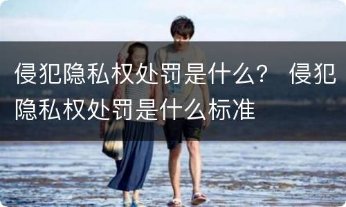 侵犯隐私权处罚是什么？ 侵犯隐私权处罚是什么标准