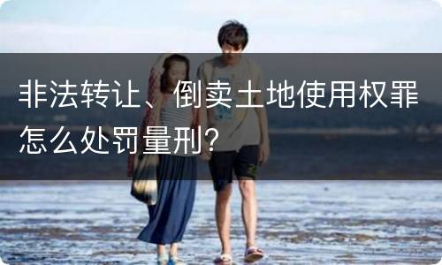 非法转让、倒卖土地使用权罪怎么处罚量刑?