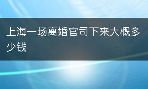 上海一场离婚官司下来大概多少钱