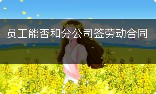 员工能否和分公司签劳动合同