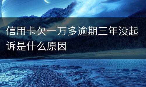 信用卡欠一万多逾期三年没起诉是什么原因