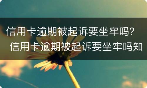信用卡逾期被起诉要坐牢吗？ 信用卡逾期被起诉要坐牢吗知乎