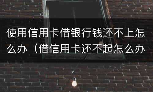 使用信用卡借银行钱还不上怎么办（借信用卡还不起怎么办）