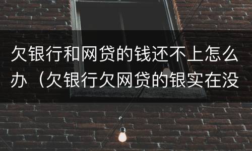 欠银行和网贷的钱还不上怎么办（欠银行欠网贷的银实在没能力还了怎么办）
