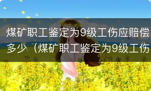 煤矿职工鉴定为9级工伤应赔偿多少（煤矿职工鉴定为9级工伤应赔偿多少钱）