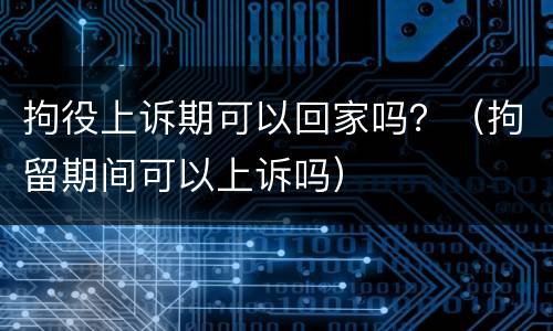 拘役上诉期可以回家吗？（拘留期间可以上诉吗）