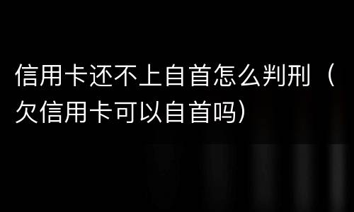 信用卡还不上自首怎么判刑（欠信用卡可以自首吗）